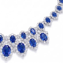 Afbeelding in Gallery-weergave laden, Witgoud 291.17 Karaat Blauwe Saffier & Witte IGI GECERTIFICEERDE Diamanten Halsketting Sieraden