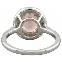 Afbeelding in Gallery-weergave laden, echte round morganiet 10.70karaat ring met diamantaccenten