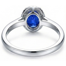 Afbeelding in Gallery-weergave laden, Witgouden 14K 2.30 Ct Ceylon Sapphire Diamonds Ring Nieuw