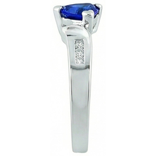 Afbeelding in Gallery-weergave laden, echte round saffier 1.21karaat ring bovenaanzicht