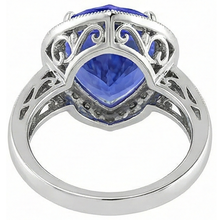 Afbeelding in Gallery-weergave laden, Witgouden 14K Hart Tanzaniet en Diamanten Ring 7.76 Ct Sieraden