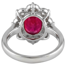 Afbeelding in Gallery-weergave laden, echte round robijn 5.90karaat ring op wit