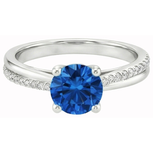 Afbeelding in Gallery-weergave laden, Witgouden 14K griffenset 3.30 ct blauwe saffier en Natuurlijke echte diamanten ( niet in een laboratorium gekweekt ) ring nieuw