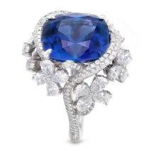Afbeelding in Gallery-weergave laden, Witgoud 14K Peervormige Blauwe Saffier Met IGI GECERTIFICEERDE Diamanten Ring 9.50 Karaat