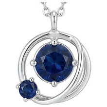 Afbeelding in Gallery-weergave laden, IGI GECERTIFICEERD Witgoud Ceylon Kleur Saffier Hanger 9.50 Karaat