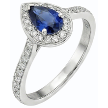 Afbeelding in Gallery-weergave laden, echte round saffier 4karaat ring profielweergave