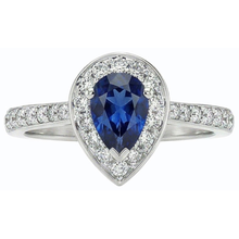 Afbeelding in Gallery-weergave laden, echte round saffier 4karaat ring op wit