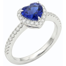 Afbeelding in Gallery-weergave laden, echte heart saffier 3karaat ring zijaanzicht