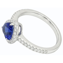 Afbeelding in Gallery-weergave laden, echte heart saffier 3karaat ring bovenaanzicht