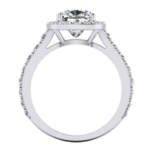 Afbeelding in Gallery-weergave laden, Witgouden Kussen Halo Echt Diamanten Ring 3.65 Karaat Kathedraal Instelling