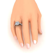 Afbeelding in Gallery-weergave laden, Witgouden Kussen Halo Echt Diamanten Ring 3.65 Karaat Kathedraal Instelling
