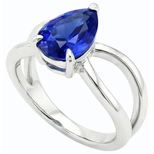 Afbeelding in Gallery-weergave laden, echte pear saffier 2.50karaat ring zijaanzicht