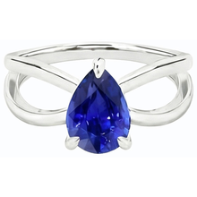 Afbeelding in Gallery-weergave laden, echte pear saffier 2.50karaat ring profielweergave