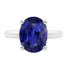 Afbeelding in Gallery-weergave laden, Witgouden Solitaire ovale Ceylon Sapphire Ring 1,50 karaat
