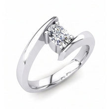 Afbeelding in Gallery-weergave laden, Witgouden Sprankelende Ovaal Geslepen Solitaire Echt Diamanten Trouwring