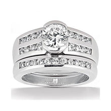 Afbeelding in Gallery-weergave laden, Witgouden diamanten verlovingsring en band set 1,80 Cts. - harrychadent.nl