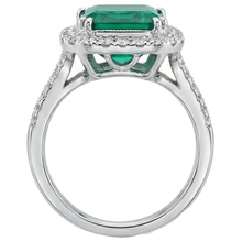 Afbeelding in Gallery-weergave laden, Witgouden groene smaragd en Natuurlijke echte diamanten ( niet in een laboratorium gekweekt ) sieraden 5.80 karaat edelsteenring