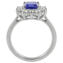 Afbeelding in Gallery-weergave laden, Witgoud 14K 10.75 Karaat Tanzaniet En Natuurlijke uit de aarde gewonnen Diamanten Ring