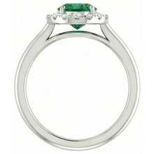 Afbeelding in Gallery-weergave laden, Witgouden ring van 14K 3.70 ct groene smaragd met witte Natuurlijke echte diamanten ( niet in een laboratorium gekweekt ) Nieuw