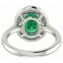 Afbeelding in Gallery-weergave laden, Witgouden ring van 14K 3.70 ct groene smaragd met witte Natuurlijke echte diamanten ( niet in een laboratorium gekweekt ) Nieuw