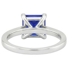 Afbeelding in Gallery-weergave laden, Witgouden Verlovingsring Princess Blauwe Saffier & Natuurlijke uit de aarde gewonnen Diamant 4 Karaat