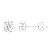 Afbeelding in Gallery-weergave laden, GIA-gecertificeerd Witgoud 14K Prong Gezet Ovaal Geslepen 3.80 Ct Natuurlijke uit de aarde gewonnen Diamanten Oorknoppen