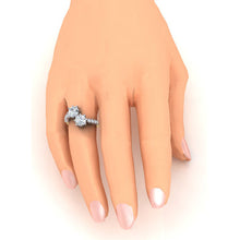 Afbeelding in Gallery-weergave laden, Witgouden Ring Met Dubbele Kussengeslepen Diamant, 3,30 Karaat 14K