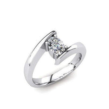 Afbeelding in Gallery-weergave laden, Witgouden Sprankelende Ovaal Geslepen Solitaire Echt Diamanten Trouwring
