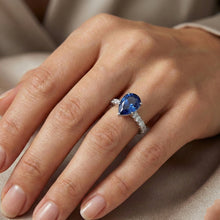 Afbeelding in Gallery-weergave laden, echte round diamant 2karaat ring met diamantaccenten