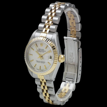 Afbeelding in Gallery-weergave laden, Witte stok wijzerplaat Datumjust Rolex dameshorloge roestvrij staal & goud Rolex
