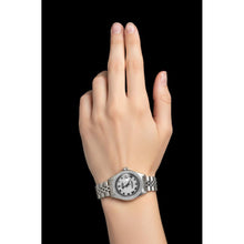 Afbeelding in Gallery-weergave laden, Witte Romeinse wijzerplaat met diamanten rand Rolex Datumjust-horloge Roestvrij stalen jubileumband P4