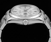 Afbeelding in Gallery-weergave laden, Witte Stok Wijzerplaat Rolex Datum Herenhorloge Oester-armband roestvrij staal