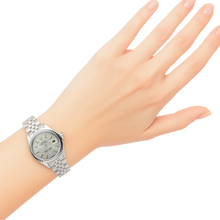 Afbeelding in Gallery-weergave laden, Witte lichtgevende wijzerplaat Rolex Datumjust roestvrij staal horloge gecanneleerde lunette Datumjust