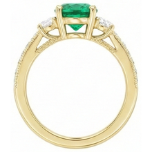 Afbeelding in Gallery-weergave laden, Designer Fijne Smaragd Edelsteen Ring 2 karaat – bovenaanzicht