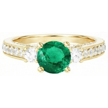 Afbeelding in Gallery-weergave laden, Designer Fijne Smaragd Edelsteen Ring 2 karaat – zijaanzicht