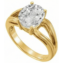 Afbeelding in Gallery-weergave laden, Diamant Enkele Steen Ring 5 karaat 14K Geelgoud – vooraanzicht