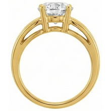 Afbeelding in Gallery-weergave laden, Enkele Steen Ring 14K Geelgoud met Diamant – hoekaanzicht