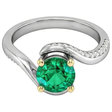 Afbeelding in Gallery-weergave laden, High-end Gekleurde Steen Ring 2 karaat – hoekaanzicht