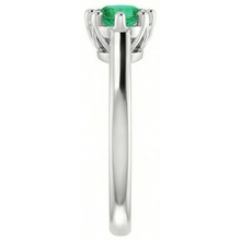 Afbeelding in Gallery-weergave laden, Zes Prong Ronde Groene Smaragd Diamanten Ring 1,25 Karaat Wit Goud 14K