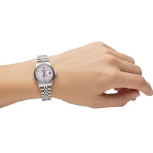 Afbeelding in Gallery-weergave laden, Zilveren diamanten wijzerplaat dameshorloge roestvrij staal jubileum-armband Rolex Datumjust P4