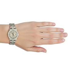 Afbeelding in Gallery-weergave laden, Zilveren staaf wijzerplaat diamanten lunette dameshorloge Rolex datum armband P2