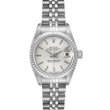 Afbeelding in Gallery-weergave laden, Zilveren wijzerplaat Rolex Lady-Datejust 26 mm roestvrij stalen horloge
