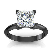 Afbeelding in Gallery-weergave laden, Zwart Gouden Prinses Echt Diamanten Solitaire Ring 2,50 Karaat