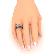 Afbeelding in Gallery-weergave laden, Zwart Gouden Prinses Echt Diamanten Solitaire Ring 2,50 Karaat