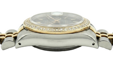 Afbeelding in Gallery-weergave laden, Zwarte Stok-wijzerplaat Datumjust Dames Rolex-horloge tweekleurig jubileum