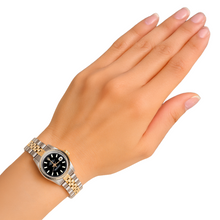 Afbeelding in Gallery-weergave laden, Zwarte wijzerplaat Rolex Datumjust 26 mm tweekleurig dameshorloge