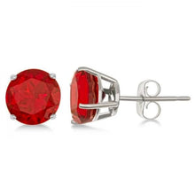 Afbeelding in Gallery-weergave laden, Birmese Robijn Gemstone Earring 6,00 karaat 14K Witgoud – hoofdaanzicht