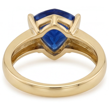 Afbeelding in Gallery-weergave laden, Tijdloos Blauwe Saffier Edelsteen Ring 3 karaat – profielaanzicht