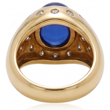 Afbeelding in Gallery-weergave laden, Blauwe Saffier Edelsteen Ring – profielaanzicht