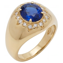 Afbeelding in Gallery-weergave laden, Blauwe Saffier Gekleurde Steen Ring – vooraanzicht